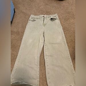 Beige Straight-Leg Jeans